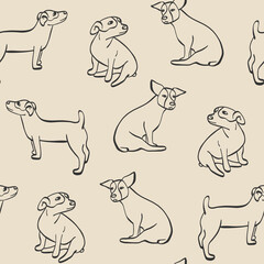 pattern with dogs. Jack Russell Terrier