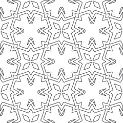 Vector pattern with symmetrical elements . Repeating geometric tiles from striped elements.large black pattern .