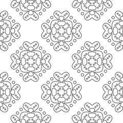 Vector pattern with symmetrical elements . Repeating geometric tiles from striped elements.large black pattern .