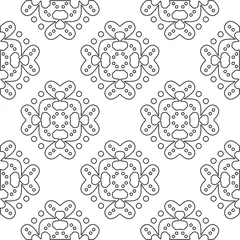 Fototapete Rund Vector pattern with symmetrical elements . Repeating geometric tiles from striped elements.large black pattern . © t2k4