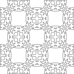 Vector pattern with symmetrical elements . Repeating geometric tiles from striped elements.large black pattern .