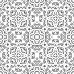 Vector pattern with symmetrical elements . Repeating geometric tiles from striped elements.large black pattern .