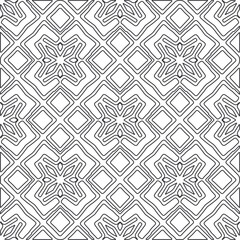 Vector pattern with symmetrical elements . Repeating geometric tiles from striped elements.large black pattern .