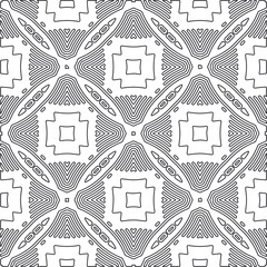 Vector pattern with symmetrical elements . Repeating geometric tiles from striped elements.large black pattern .