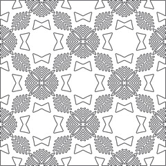 Vector pattern with symmetrical elements . Repeating geometric tiles from striped elements.large black pattern .