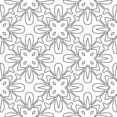 Vector pattern with symmetrical elements . Repeating geometric tiles from striped elements.large black pattern .