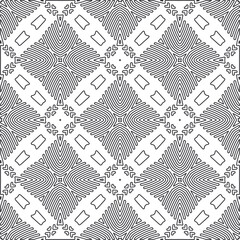 Vector pattern with symmetrical elements . Repeating geometric tiles from striped elements.large black pattern .