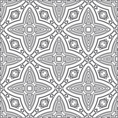 Vector pattern with symmetrical elements . Repeating geometric tiles from striped elements.large black pattern .
