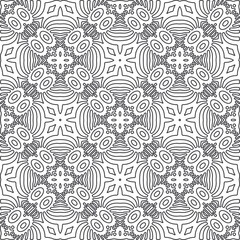 Vector pattern with symmetrical elements . Repeating geometric tiles from striped elements.large black pattern .