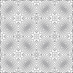 Vector pattern with symmetrical elements . Repeating geometric tiles from striped elements.large black pattern .