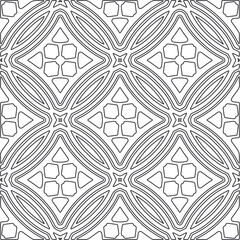 Vector pattern with symmetrical elements . Repeating geometric tiles from striped elements.large black pattern .