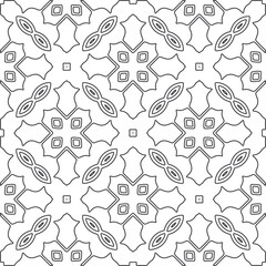 Vector pattern with symmetrical elements . Repeating geometric tiles from striped elements.large black pattern .