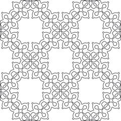 Vector pattern with symmetrical elements . Repeating geometric tiles from striped elements.large black pattern .