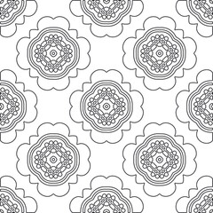 Vector pattern with symmetrical elements . Repeating geometric tiles from striped elements.large black pattern .