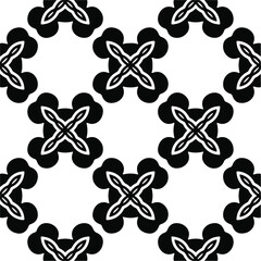 Vector seamless pattern. Modern stylish texture. Composition from regularly repeating geometrical elements. Vector illustrations. Black and white pattern.