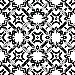 Vector seamless pattern. Modern stylish texture. Composition from regularly repeating geometrical elements. Vector illustrations. Black and white pattern.