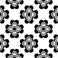 Vector seamless pattern. Modern stylish texture. Composition from regularly repeating geometrical elements. Vector illustrations. Black and white pattern.