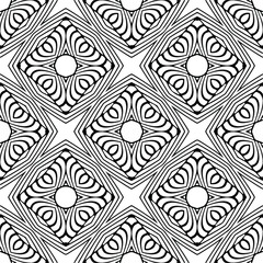 Vector seamless pattern. Modern stylish texture. Composition from regularly repeating geometrical elements. Vector illustrations. Black and white pattern.