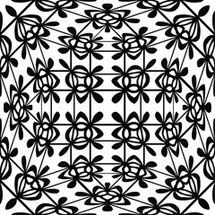 Vector seamless pattern. Modern stylish texture. Composition from regularly repeating geometrical elements. Vector illustrations. Black and white pattern.