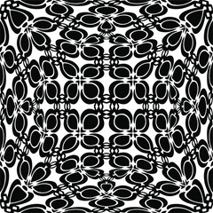 Vector seamless pattern. Modern stylish texture. Composition from regularly repeating geometrical elements. Vector illustrations. Black and white pattern.