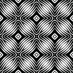 Vector seamless pattern. Modern stylish texture. Composition from regularly repeating geometrical elements. Vector illustrations. Black and white pattern.