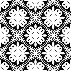 Vector seamless pattern. Modern stylish texture. Composition from regularly repeating geometrical elements. Vector illustrations. Black and white pattern.