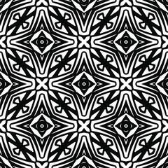 Vector seamless pattern. Modern stylish texture. Composition from regularly repeating geometrical elements. Vector illustrations. Black and white pattern.