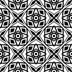 Vector seamless pattern. Modern stylish texture. Composition from regularly repeating geometrical elements. Vector illustrations. Black and white pattern.