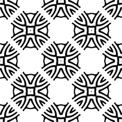 Vector seamless pattern. Modern stylish texture. Composition from regularly repeating geometrical elements. Vector illustrations. Black and white pattern.