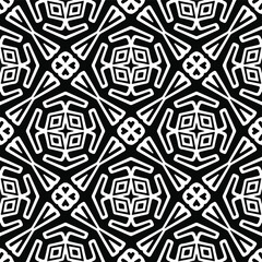 Vector seamless pattern. Modern stylish texture. Composition from regularly repeating geometrical elements. Vector illustrations. Black and white pattern.