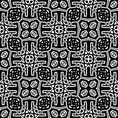 Vector seamless pattern. Modern stylish texture. Composition from regularly repeating geometrical elements. Vector illustrations. Black and white pattern.