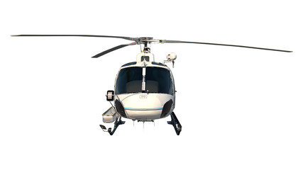 Helicopter 2- Front view white background 3D Rendering Ilustracion 3D