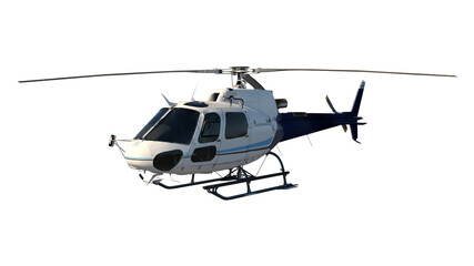Helicopter 2- Perspective F view white background 3D Rendering Ilustracion 3D - obrazy, fototapety, plakaty
