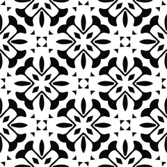 Vector seamless pattern. Modern stylish texture. Composition from regularly repeating geometrical elements. Vector illustrations. Black and white pattern.