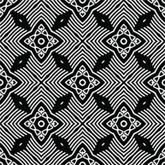 Vector seamless pattern. Modern stylish texture. Composition from regularly repeating geometrical elements. Vector illustrations. Black and white pattern.