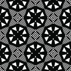 Vector seamless pattern. Modern stylish texture. Composition from regularly repeating geometrical elements. Vector illustrations. Black and white pattern.