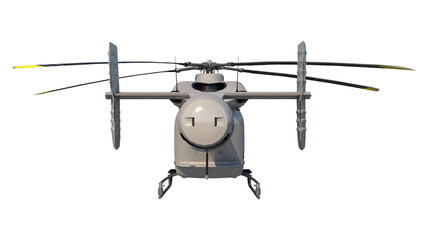 Helicopter 3- Back view white background 3D Rendering Ilustracion 3D