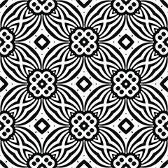 Vector seamless pattern. Modern stylish texture. Composition from regularly repeating geometrical elements. Vector illustrations. Black and white pattern.