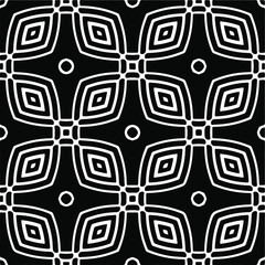 Vector seamless pattern. Modern stylish texture. Composition from regularly repeating geometrical elements. Vector illustrations. Black and white pattern.