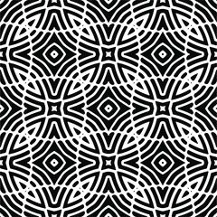 Vector seamless pattern. Modern stylish texture. Composition from regularly repeating geometrical elements. Vector illustrations. Black and white pattern.