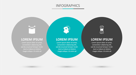 Set Leather, Knitting needles and Yarn. Business infographic template. Vector