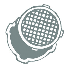 Round manhole cover. Vector drawing