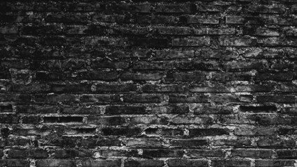 dark black background of old brick