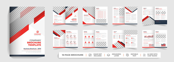 16 pages corporate modern bifold business proposal business brochure annual report company profile template design
