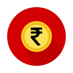 Rupee coin icon, money bank flat design, finance symbol for web, logo, app vector illustration