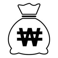 Money bag icon isolated on white background. Bank symbol, profit graphic, flat web sign