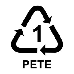 Plastic symbol, ecology recycling sign isolated on white background. Package waste icon