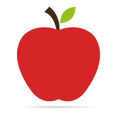 Fototapeta premium Apple icon with shadow, healthy raw symbol, foot sweet fruit, vector illustration design, eco diet