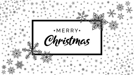 Merry christmas background, Xmas snow flake poster template, winter decoration vector illustration, greeting card