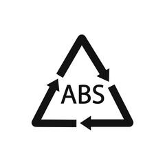 Plastic recycle symbol ABS 9 vector icon. Plastic recycling code ABS.